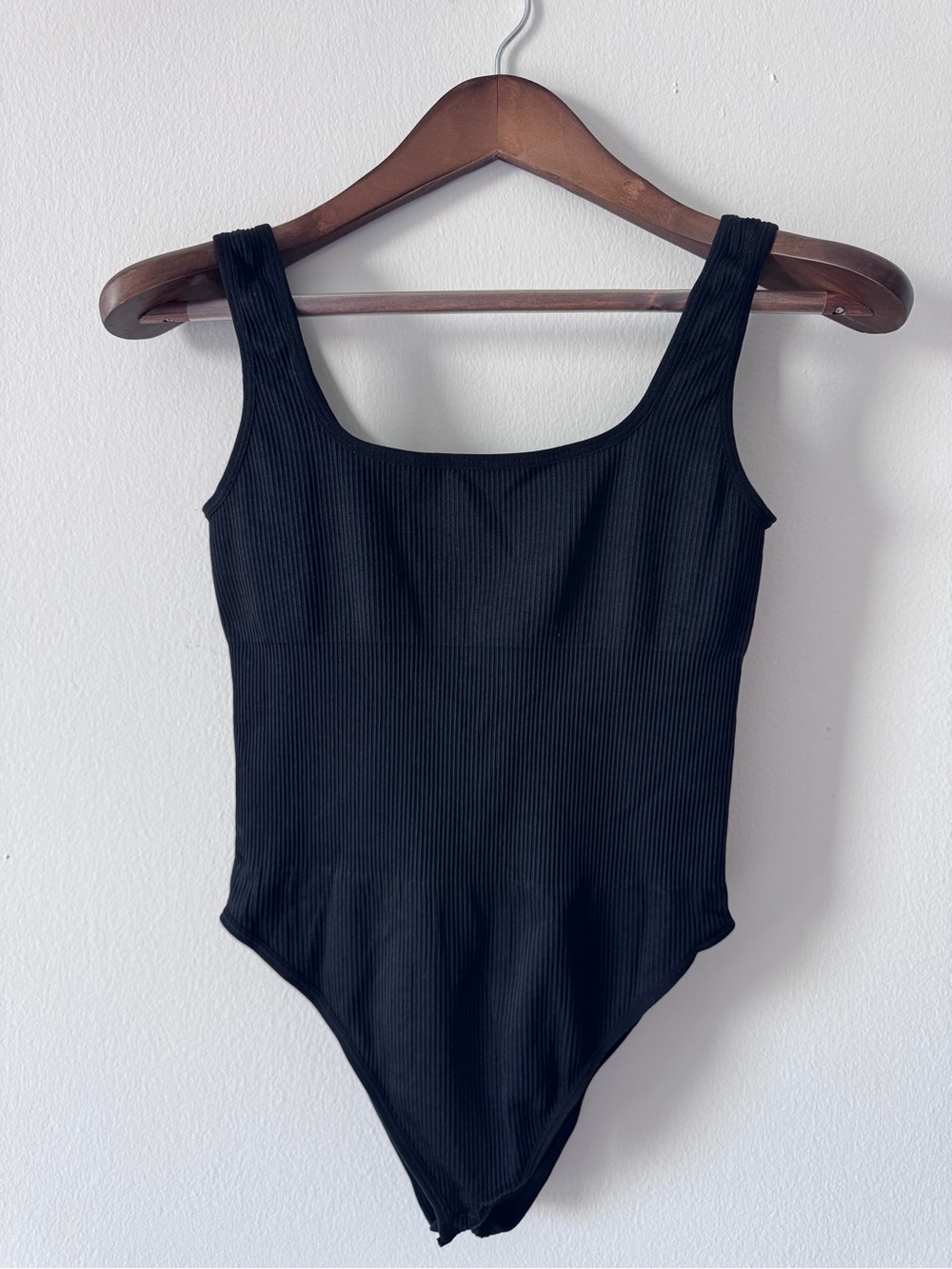 Classic Black Ribbed Shapewear Top Size M